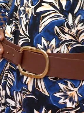 NWOT Susan Graver Faux Leather Contour Belt w/ Novelty Strap & Buckle Closure